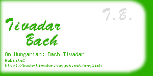 tivadar bach business card